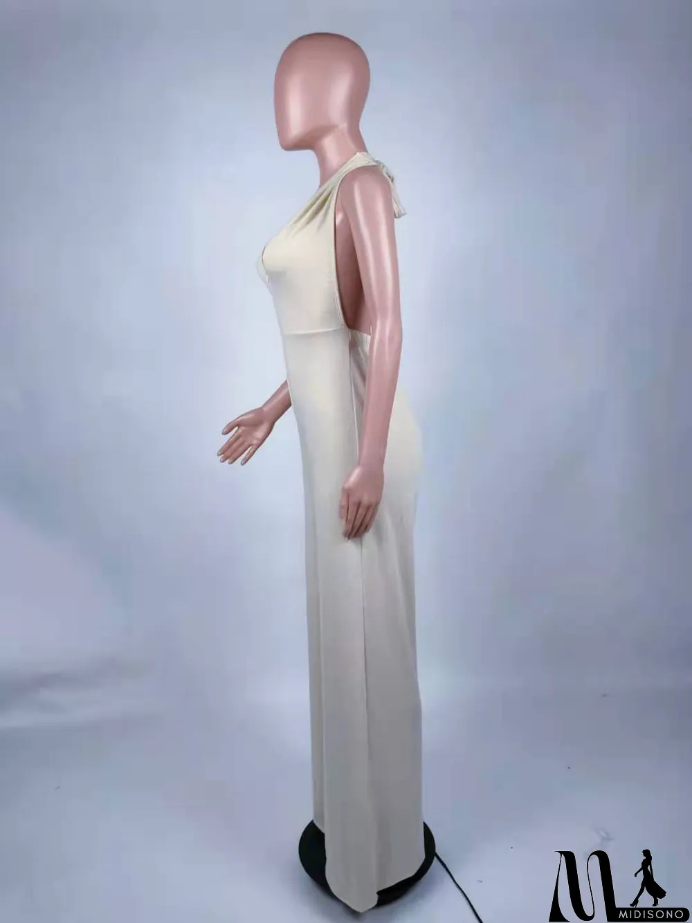 MidiSono - Women's Deep V Strap Low Back Jumpsuit