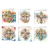 6pcs Diamond Painting Cross Greeting Card Kits with Envelopes for Family Friend Gifts