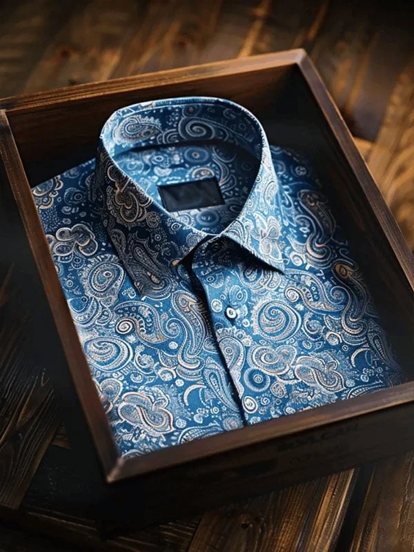 Men's Luxury Pelis Print Short Sleeve Shirt 