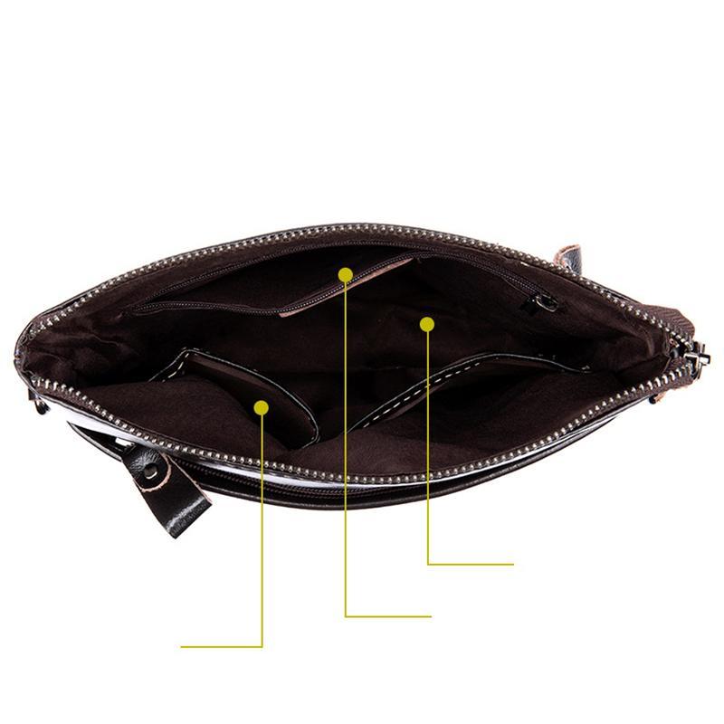 Organizational Layout Grain Textured Style Contrast Stitching Crossbody Sling Bag