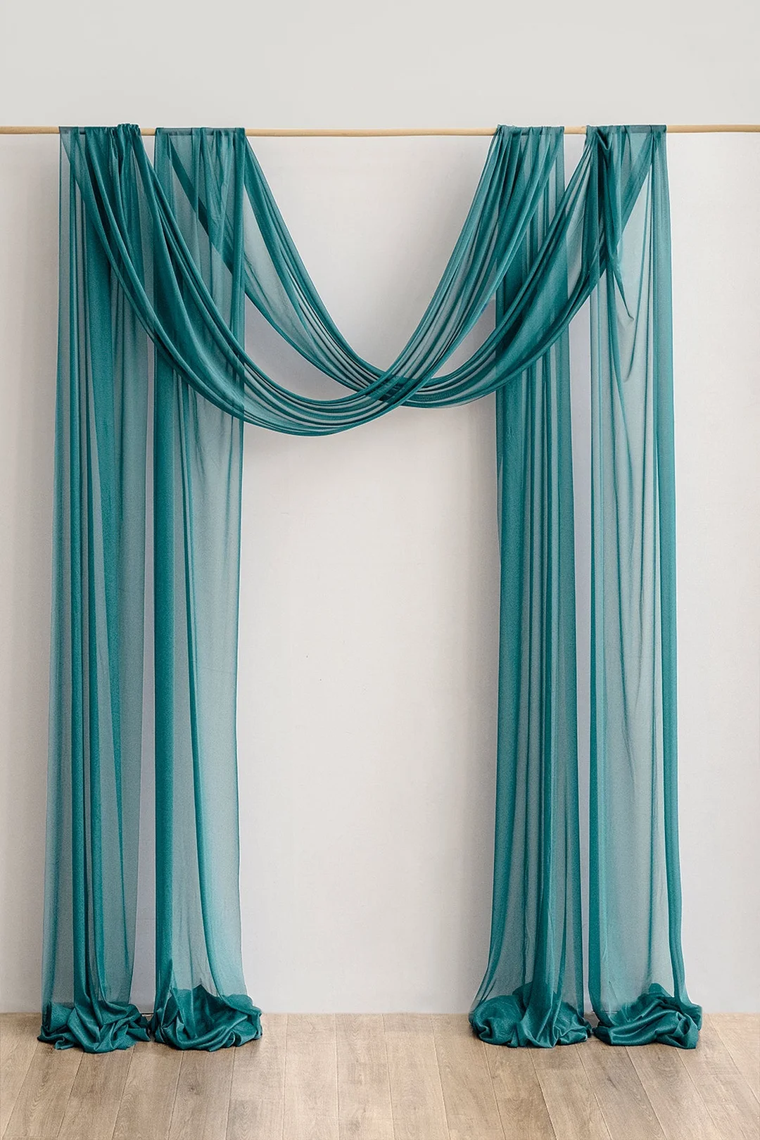 2 Panels Sheer Wedding Arch Draping 30" w x 32ft - 12 Colors