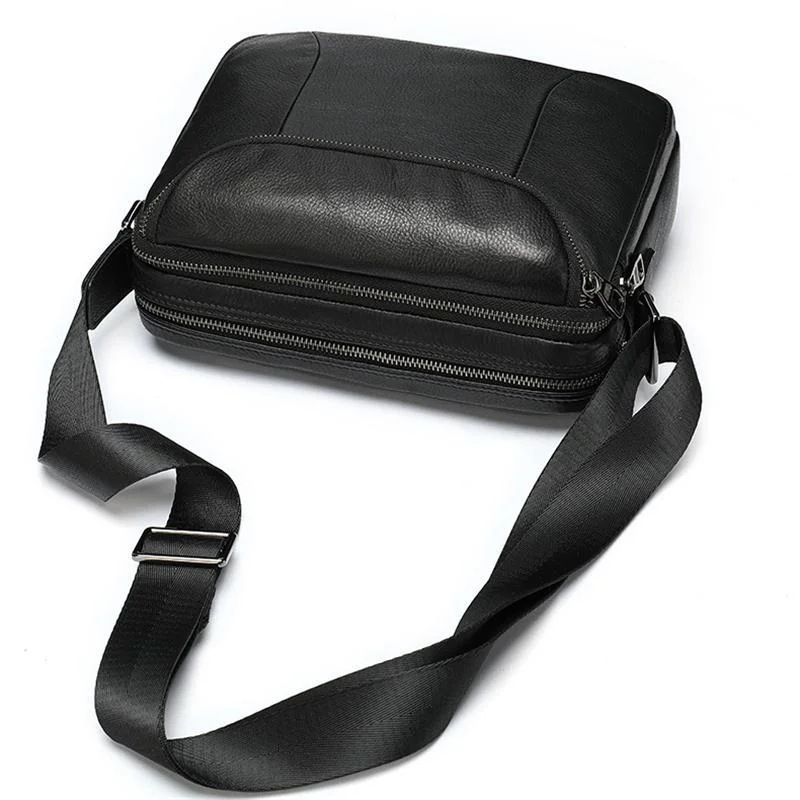 Business Shoulder Bag Adjustable Shoulder Strap Design Retro Leather Casual Crossbody Bag