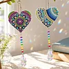 2PCS Love 5D DIY Diamond Painting Wind Chimes Suncatcher Kit Double Sided Diamond Art Kits Suncatcher with Crystal Pendant for Home Wall Window Decor Adults DIY Art Craft