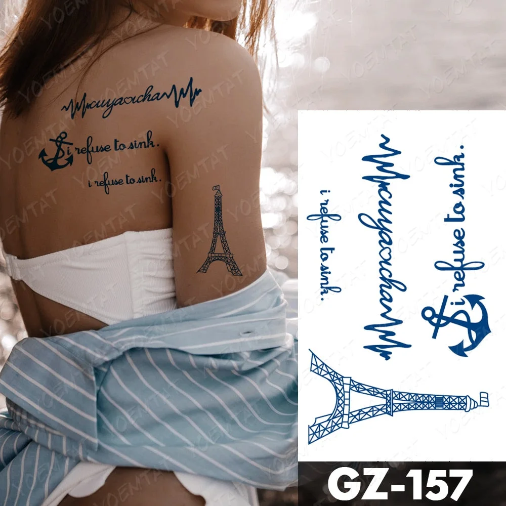 Juice Lasting Waterproof Temporary Tattoo Stickers Starry Sky Moon Flower Rose Flash Tattoos Woman Arm Ink Body Art Fake Tatto