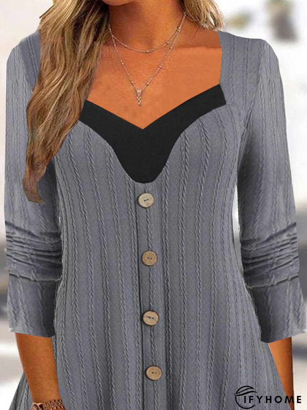 Casual Loose V Neck Top Tunic | IFYHOME