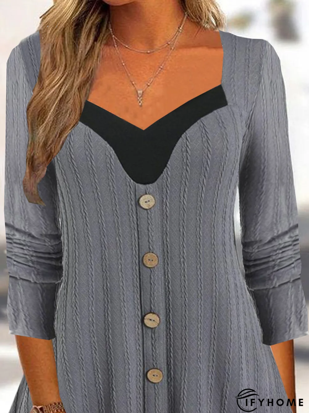 Casual Loose V Neck Top Tunic | IFYHOME