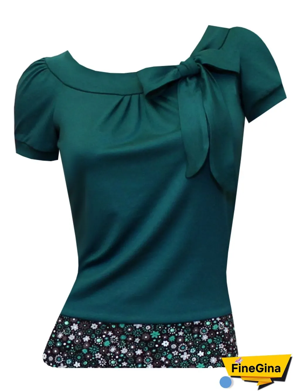 Casual Short Sleeve Round Neck Plus Size Printed Tops