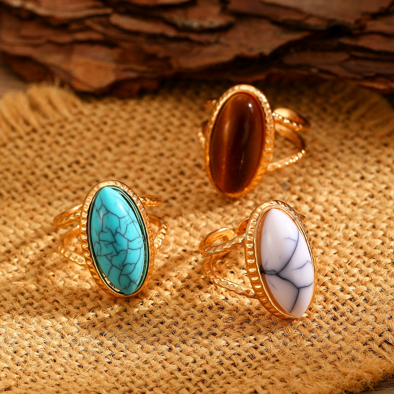 Tiger's Eye Open End Ring