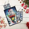 (US Local)Christmas Owl A5 Size Diamond Painting Notebook Set with 4Pcs Bookmark Gift