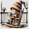 Cross Stitch - 11CT Full Eco-cotton Thread Coffee Gnome(40*40 CM)