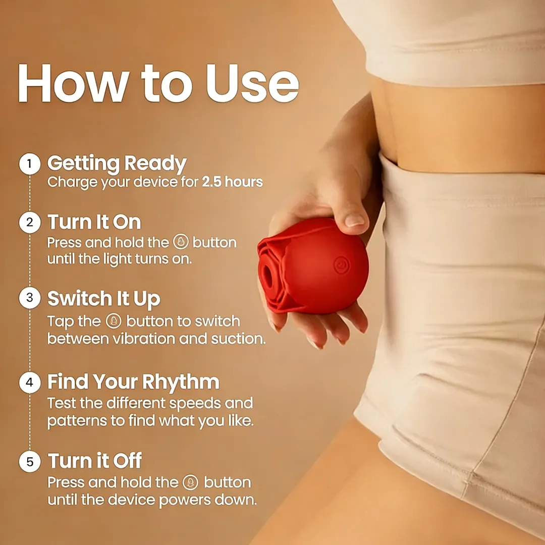 Silica Gel Rose Toy Suction Clit Stimulator&reg; (Red)