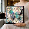 Framed Diamond Painting - Special Shaped - Butterfly Flower (25x25cm)