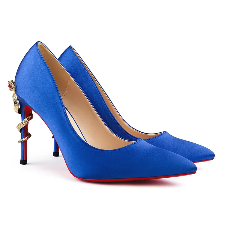 100mm High Heels Party Daily Red Bottom Pumps Special Snake Heels Wedding High Heels VOCOSI VOCOSI