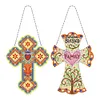 5D DIY Special Shaped Diamond Painting Cross Hanging With Lamp String Kit