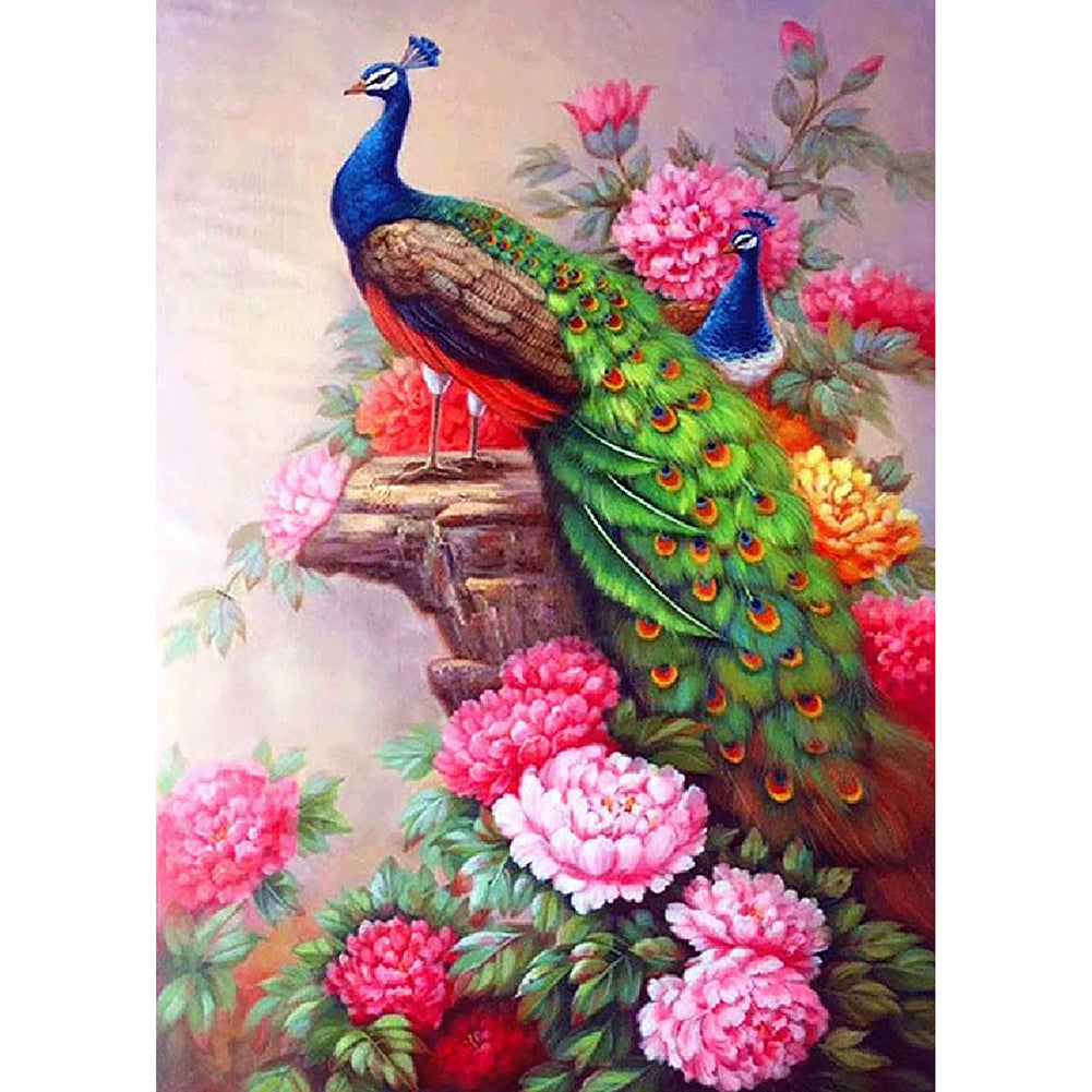 Lordly Peafowl Round Full Drill Diamond Painting 30X40CM(Canvas) gbfke