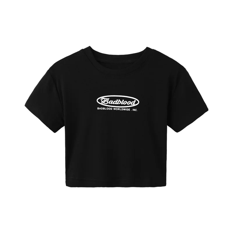 Uveng Uveng Letter Print Short T-Shirt Women's Summer 2024 New Slim Slim Short-Sleeved Top