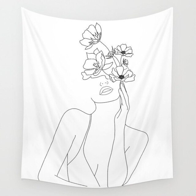

Wall Tapestry - Woman Flower-150*130cm, 501 Original