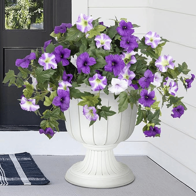 Spring Faux Petunias Silk Flower UV Resistant No Fade Floral