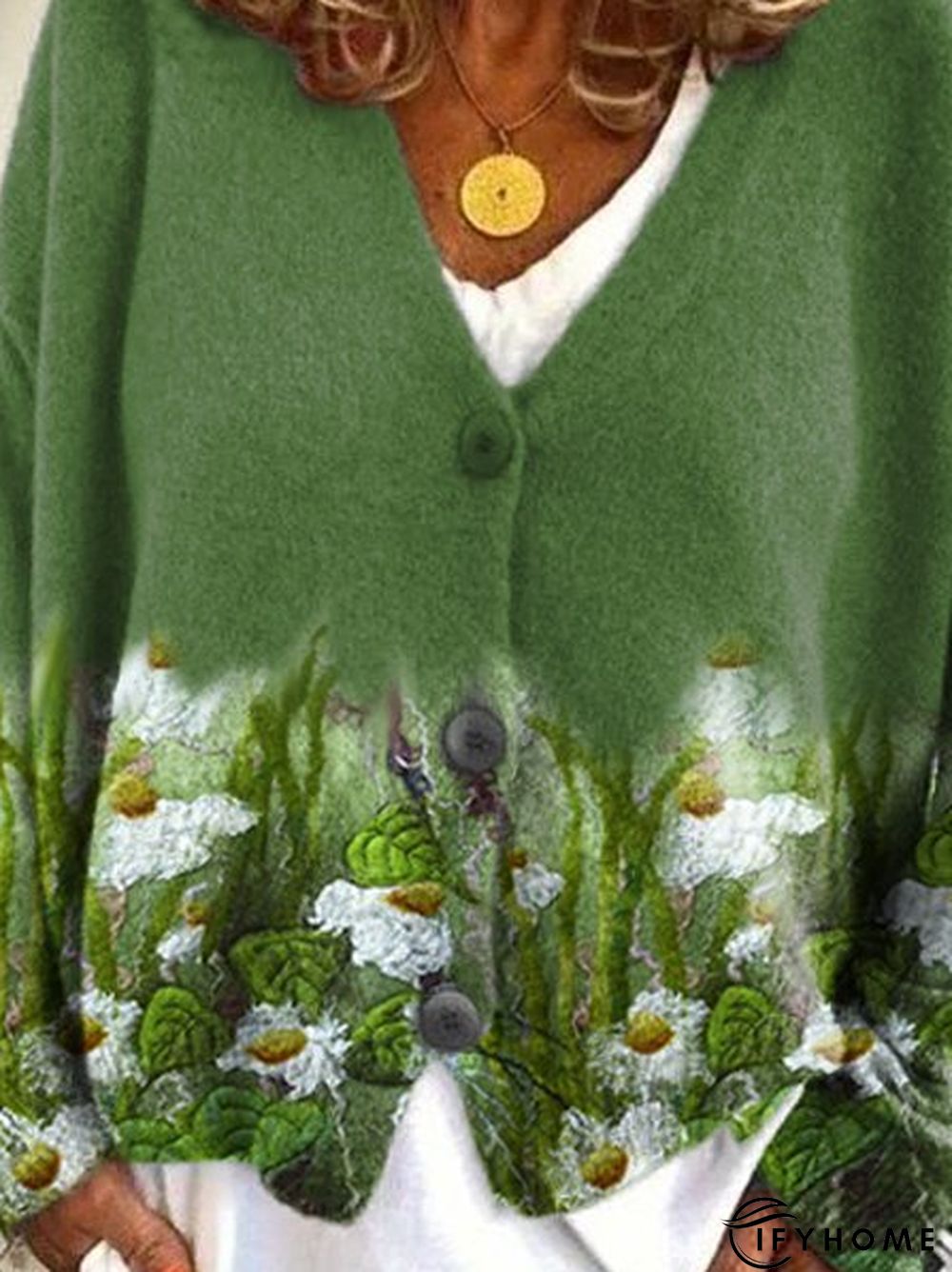 Cotton-Blend Long Sleeve Sweater coat | IFYHOME