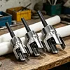 Pipe Threader Set with Sealing Tape& Gloves Internal & External Pipe Threading Tool for 1/2 & 3/4 & 1in PVC/Plastic Water Pipe Repair