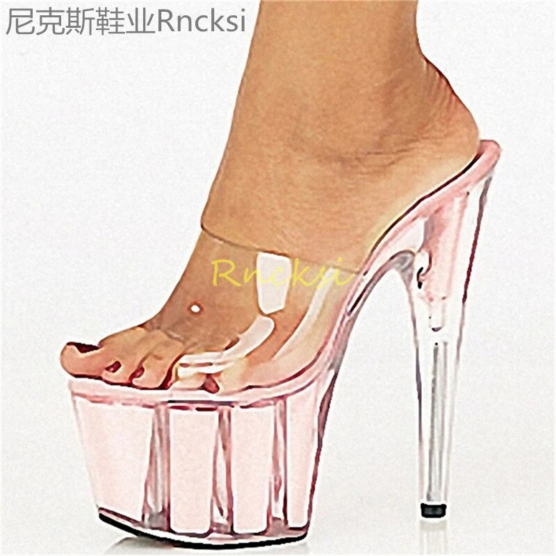 VCshoes 17cm Shoe Catwalk Female Model Dress Shoes Super High Heels Fishmouth Stiletto Slippers High Heels