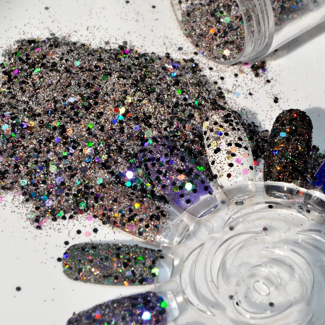 Snow White Glitter Nail Art Tool DIY Glitter Mix Manicure 3D Powder Small Pentagon Sequins Nail Supplies Decoration 270-Nail Inspo