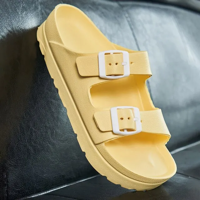 Summer Platform Sandals Women flip flops Beach Home Slippers Flat Pink Red Black White Slides 2021 EVA Light Casual Shoes female