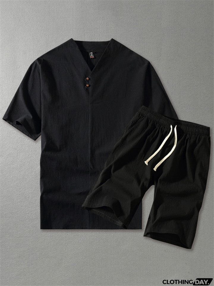 Mens Linen Short Sets