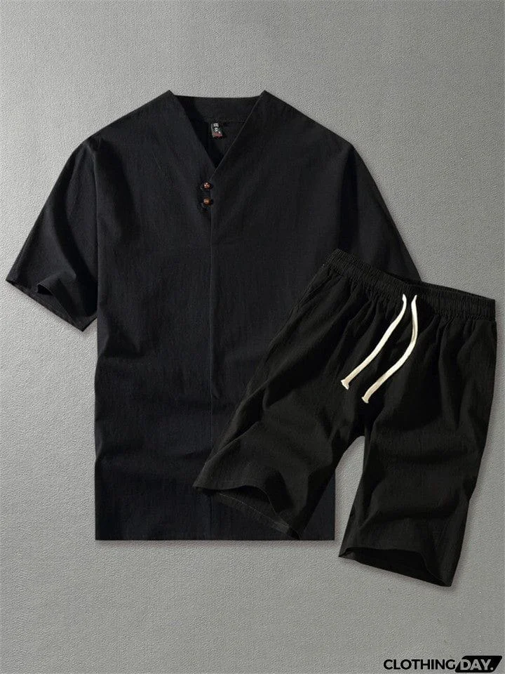 Mens Linen Short Sets