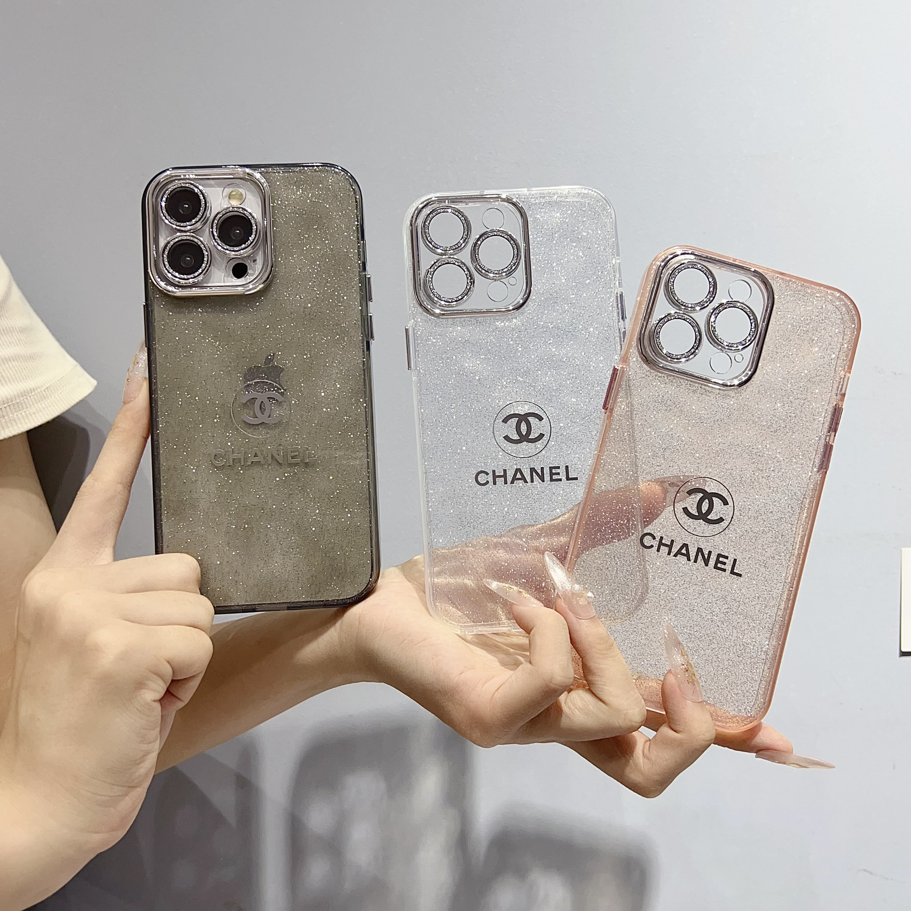 Chanel Exquisite Electroplated Glitter Transparent TPU Apple iPhone Case