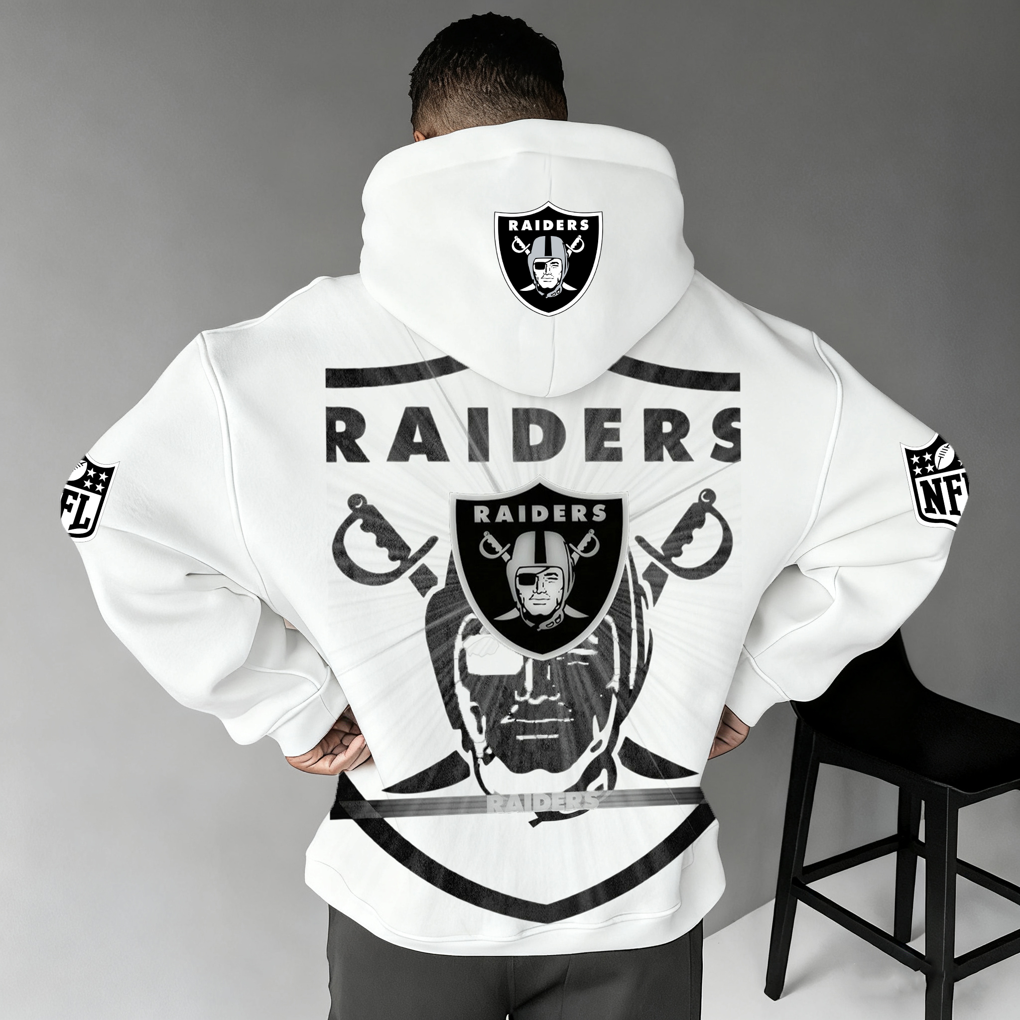 Unisex Rugby Championship Team Logo Print Oversized Casual Hoodie