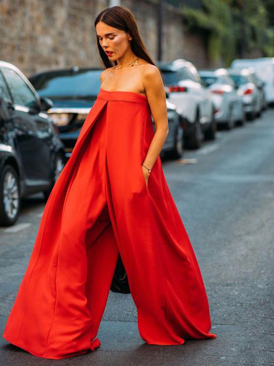 wide leg tube jumpsuit