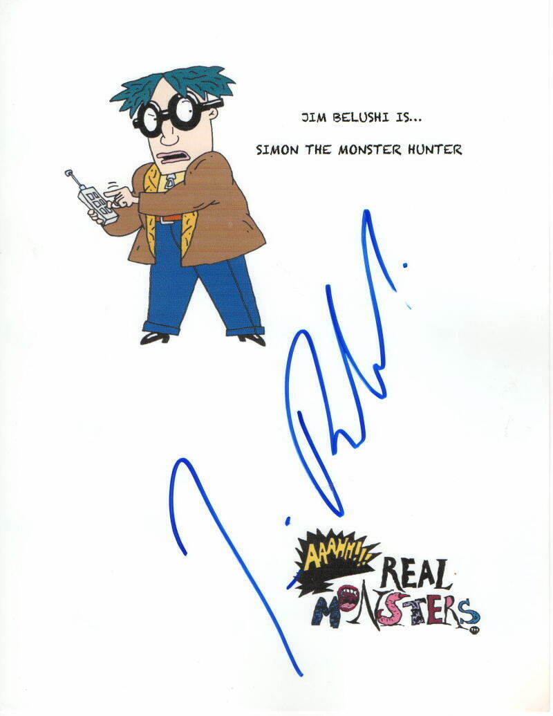 JIM BELUSHI SIGNED AUTOGRAPH CUSTOM AAAHH!! REAL MONSTERS MINI POSTER - RARE 1/1