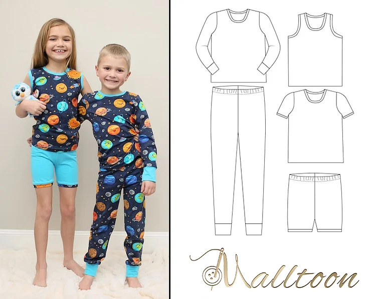 Toddler Pajamas Pattern / Girls Pajamas / Boys Pajamas