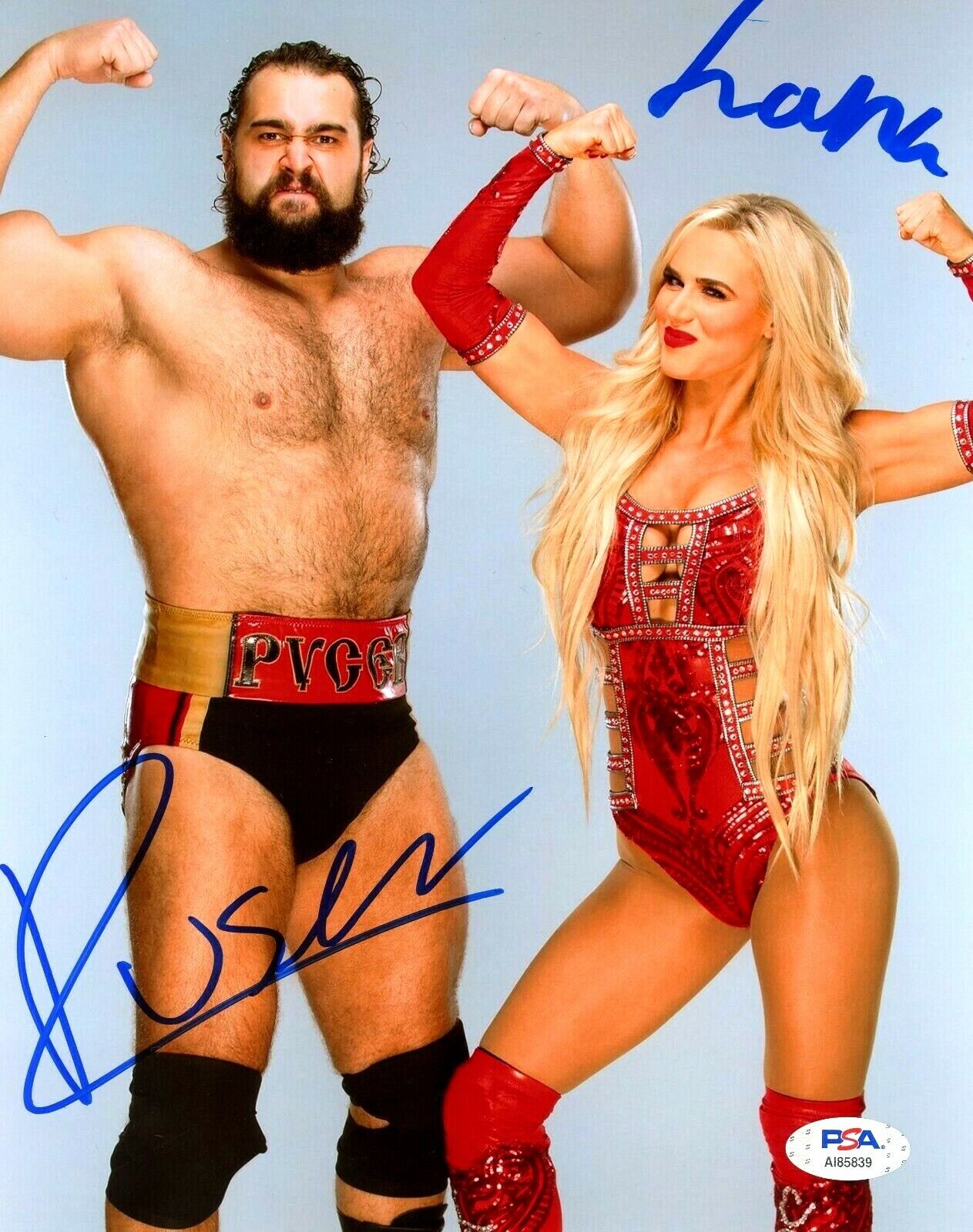 WWE RUSEV AND LANA HAND SIGNED AUTOGRAPHED 8X10 WRESTLING Photo Poster painting WITH PSA COA 3