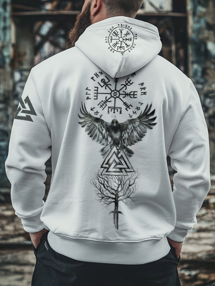 Vikings Printed Totem Vintage Unisex Casual Sports Hoodie / Rvogue / Rvogue