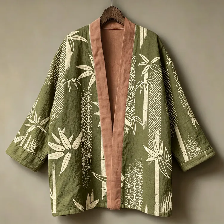 Men's Japanese Art Retro Casual Bamboo Cotton Linen Cardigan