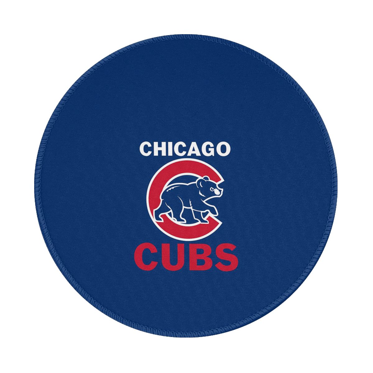 Chicago Cubs Plain Logo Non-Slip Rubber Round Mouse Pad