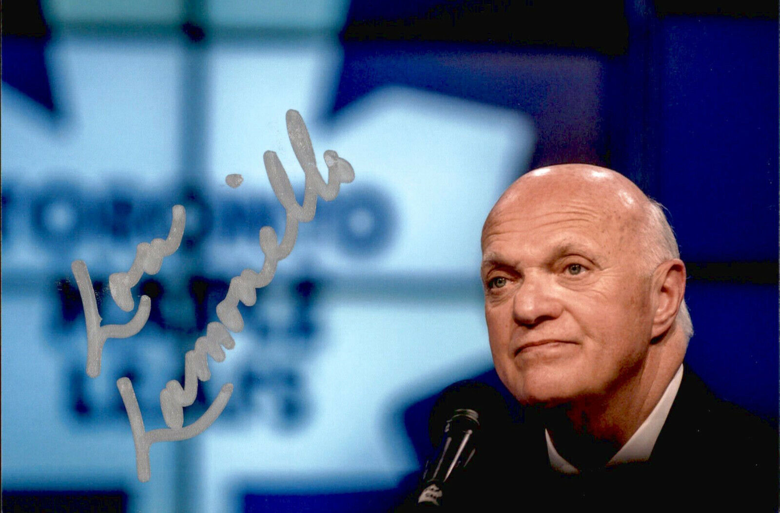 Lou Lamoriello SIGNED 4x6 Photo Poster painting TORONTO MAPLE LEAFS GM