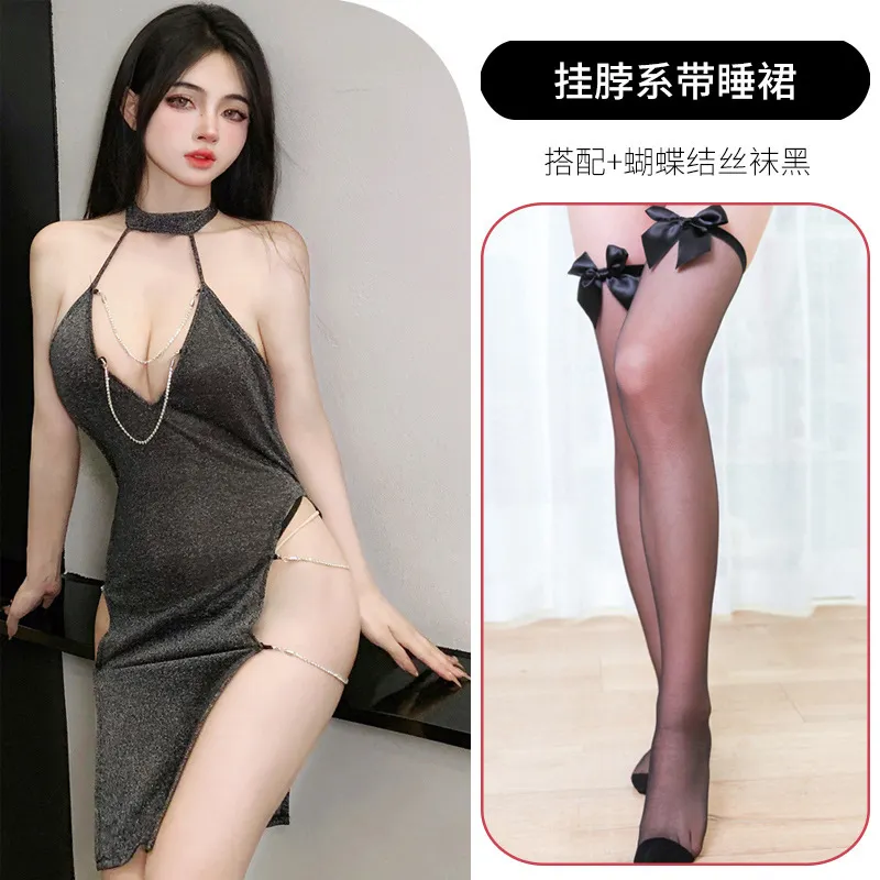 Churchf Night Vows Tiffic Lingerie Sexy Passion Student Suit Uniform Seduction Free From Pure Desire Silver Flaky Cheongsam Summer