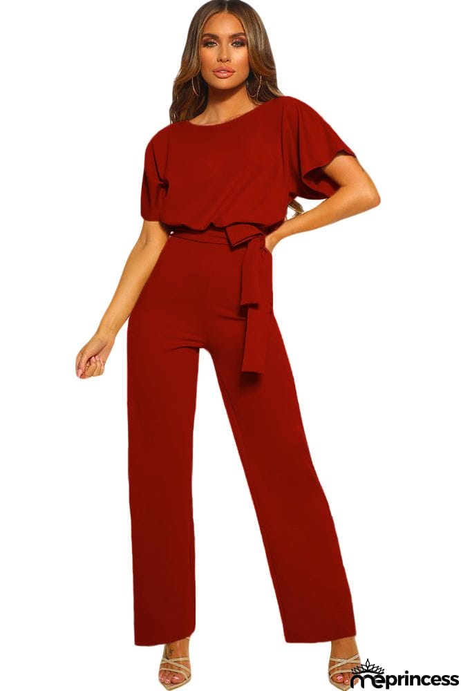 Oh So Glam Belted Wide Leg Jumpsuit
