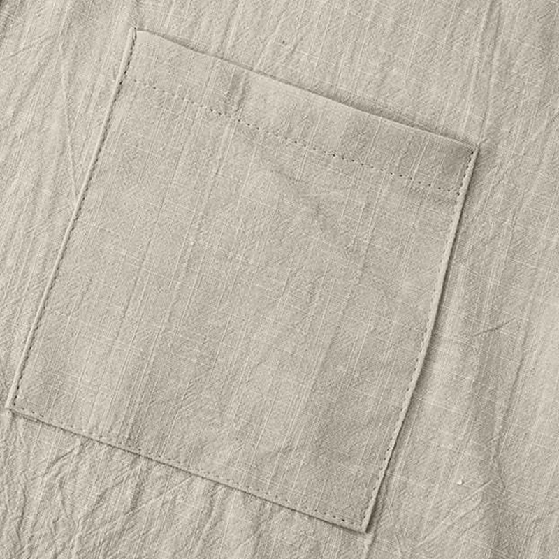 Men's Vintage Linen Farms Short Sleeve Pocket Crew Neck T-Shirt