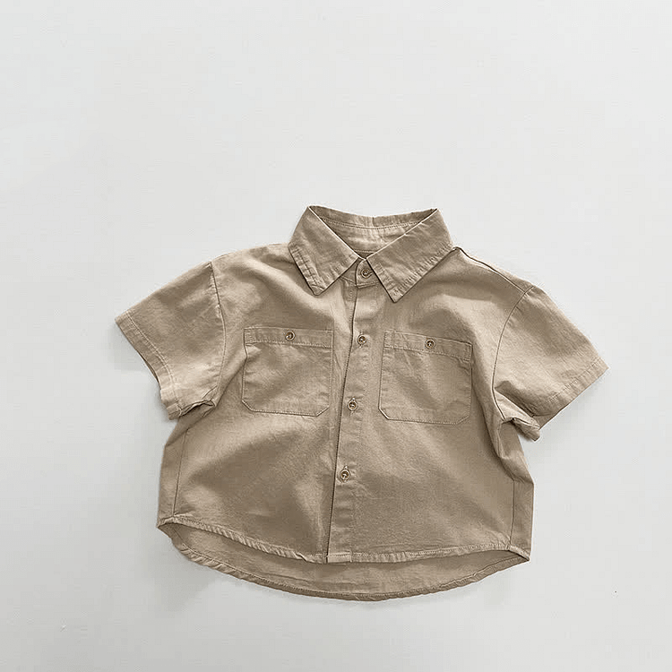 Toddler Boy Polo Collar Simple Shirt