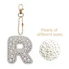 DIY 26 A-Z Letter Pearl Painting Keychain Charm Kits, Custom Alphabet Initial DIY Name Bag Key Ring Gift