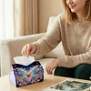 Shining Butterfly DIY PULeather Diamond Painting Tissue Box for Adults Beginners Gem Art Painting Napkin Holder for Living Room Bedroom Bathroom Table Decor