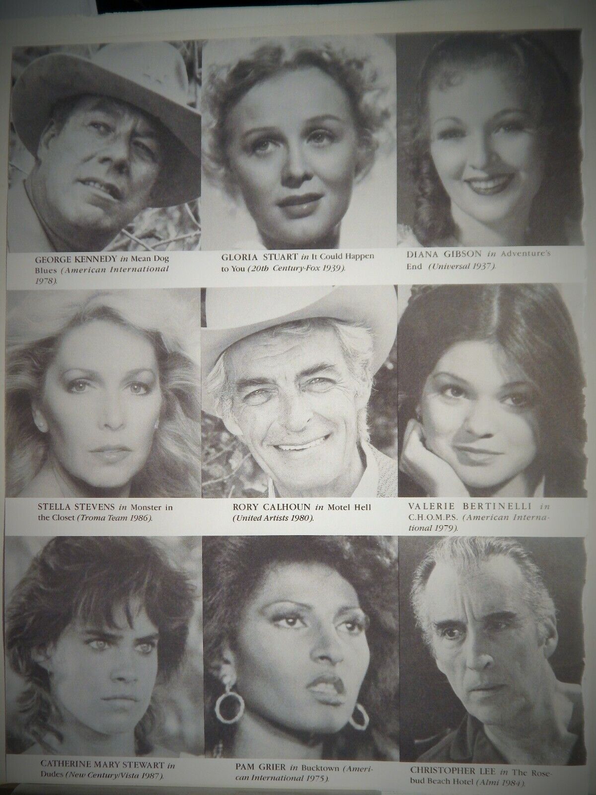 STELLA STEVENS/ CHERI CAFFARO/ PAM GRIER/ GLORIA STUART VTG Photo Poster painting(1991 reprint)