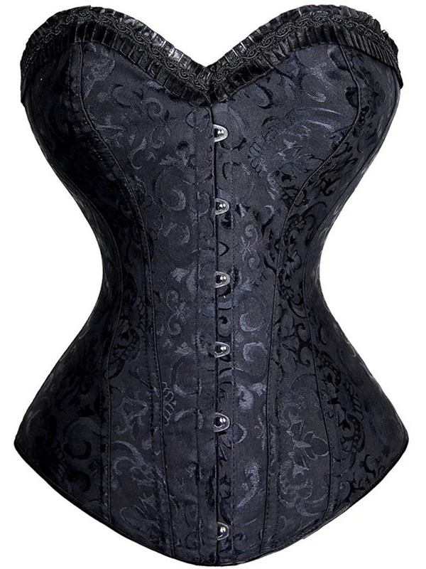 Gothic Dark Floral-embroidered Bandaged Sexy Sleeveless Sweetheart Lingerie