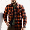 Autumn and Winter Thick Cotton-padded Plaid Long-sleeved Loose Hooded Men's Jacket