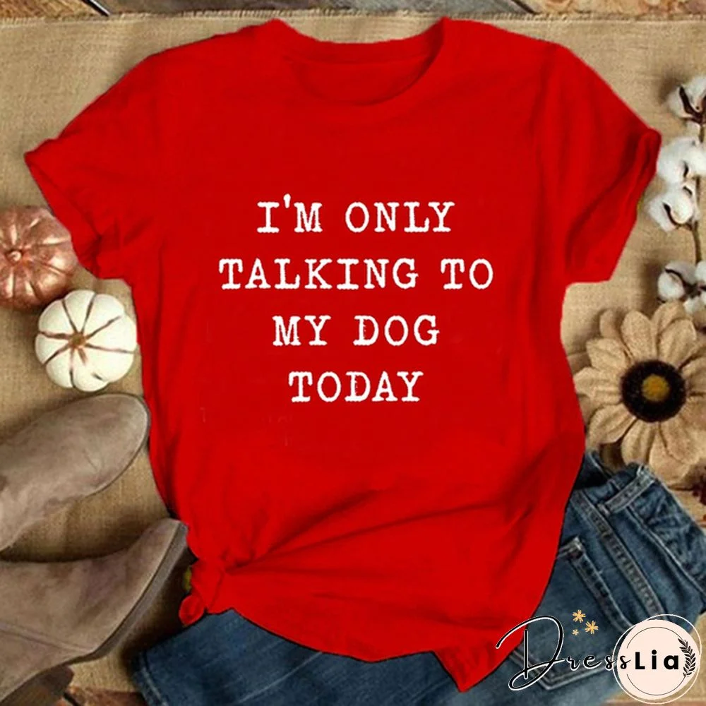 Women's Fashion Letter Printed T-shirts Girls' Funny Graphic Tee Tops Casual Crew Neck Short Sleeve Shirt Tops Laides Summer T-shirts Dog Lover Female Clothes