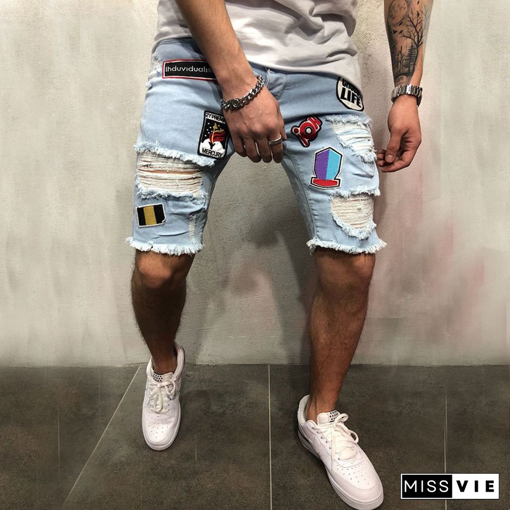 Fashion Zipper Denim Shorts Hh034